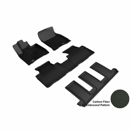 3D MAXPIDER Kagu First Second & Third Row Floor Mats for 2018-2019 Lexus RXL - Black L1LX06001509